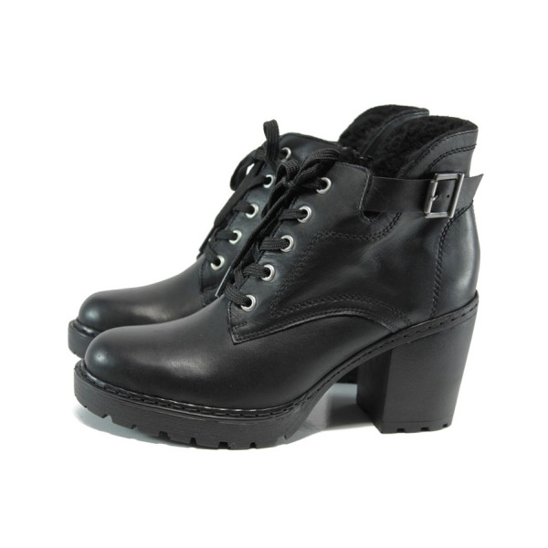 Черни дамски боти, естествена кожа и еко-кожа - ежедневни обувки за есента и зимата N 10009352