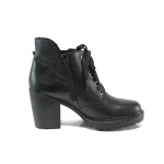 Черни дамски боти, естествена кожа и еко-кожа - ежедневни обувки за есента и зимата N 10009352
