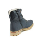 Сини дамски боти, здрава еко-кожа - ежедневни обувки за есента и зимата N 10009353
