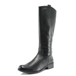 Черни дамски ботуши, естествена кожа - ежедневни обувки за есента и зимата N 10009356