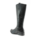 Черни дамски ботуши, естествена кожа - ежедневни обувки за есента и зимата N 10009356