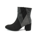 Черни дамски боти с мемори пяна, качествен еко-велур - всекидневни обувки за есента и зимата N 10009370