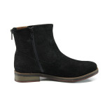 Черни дамски боти, естествен велур - всекидневни обувки за есента и зимата N 10009372