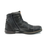 Черни мъжки боти, естествена кожа - всекидневни обувки за есента и зимата N 10009477