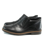 Черни мъжки боти, естествена кожа - всекидневни обувки за есента и зимата N 10009508
