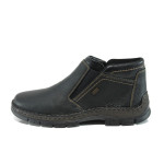 Черни мъжки боти, естествена кожа - всекидневни обувки за есента и зимата N 10009509