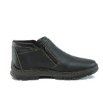 Черни мъжки боти, естествена кожа - всекидневни обувки за есента и зимата N 10009509