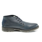 Сини мъжки боти, естествена кожа - всекидневни обувки за есента и зимата N 10009510