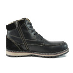 Черни мъжки боти, естествена кожа - всекидневни обувки за есента и зимата N 10009527