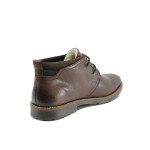 Кафяви мъжки боти, естествена кожа - всекидневни обувки за есента и зимата N 10009528