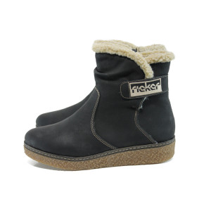 Черни дамски боти, здрава еко-кожа - всекидневни обувки за есента и зимата N 10009535