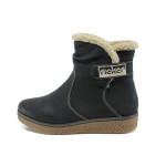 Черни дамски боти, здрава еко-кожа - всекидневни обувки за есента и зимата N 10009535