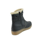 Черни дамски боти, здрава еко-кожа - всекидневни обувки за есента и зимата N 10009535