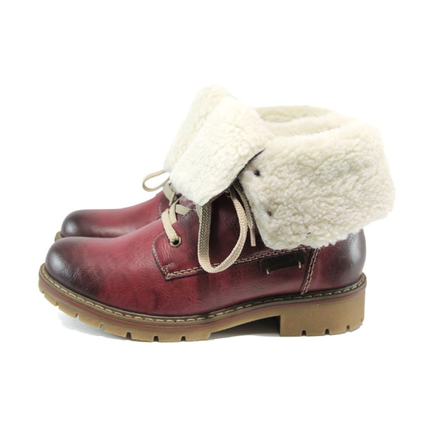 Винени дамски боти, здрава еко-кожа - всекидневни обувки за есента и зимата N 10009553