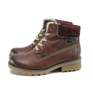 Винени дамски боти, здрава еко-кожа - всекидневни обувки за есента и зимата N 10009600