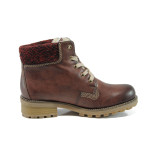 Винени дамски боти, здрава еко-кожа - всекидневни обувки за есента и зимата N 10009600