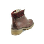 Винени дамски боти, здрава еко-кожа - всекидневни обувки за есента и зимата N 10009600