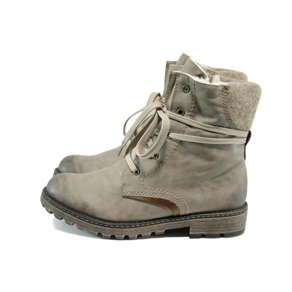 Винени дамски боти, здрава еко-кожа - всекидневни обувки за есента и зимата N 10009624