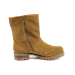 Светлокафяви дамски боти, естествен набук - всекидневни обувки за есента и зимата N 10009625