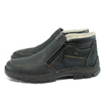 Черни мъжки боти, естествена кожа - всекидневни обувки за есента и зимата N 10009634