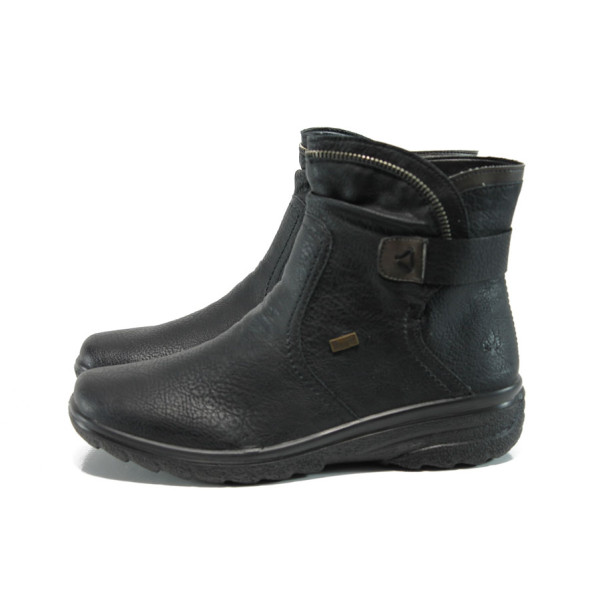Черни дамски боти, здрава еко-кожа - всекидневни обувки за целогодишно ползване N 10009679
