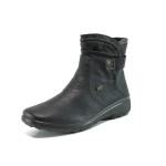 Черни дамски боти, здрава еко-кожа - всекидневни обувки за целогодишно ползване N 10009679
