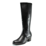 Черни дамски ботуши, естествена кожа - всекидневни обувки за есента и зимата N 10009694