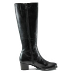 Черни дамски ботуши, естествена кожа - всекидневни обувки за есента и зимата N 10009694