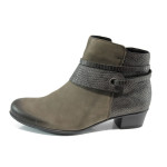 Сиви дамски боти, естествена кожа - всекидневни обувки за есента и зимата N 10009764