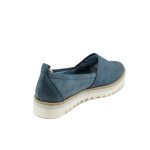 Сини дамски обувки с мемори пяна на равна подметка, здрава еко-кожа - всекидневни обувки за целогодишно ползване N 10007882