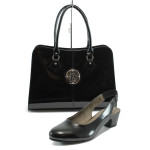 Черен комплект обувки и чанта - удобство и стил за пролетта и есента N 10008018