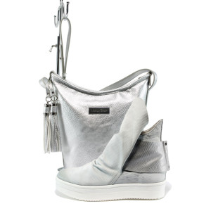 Бял комплект обувки и чанта - спортен стил за пролетта и лятото N 10008034 Бял комплект обувки и чанта - спортен стил за пролетта и лятото N 10008034