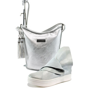 Бял комплект обувки и чанта - спортен стил за пролетта и лятото N 10008035 Бял комплект обувки и чанта - спортен стил за пролетта и лятото N 10008035