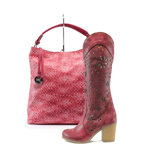Розов комплект обувки и чанта - удобство и стил за пролетта и есента N 10008037