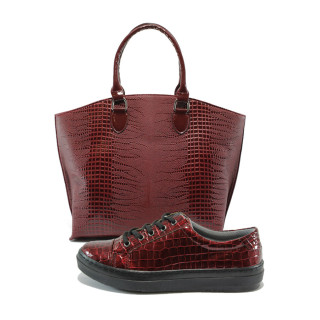 Винен комплект обувки и чанта - удобство и стил за пролетта и есента N 10008043