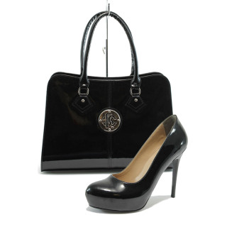 Черен комплект обувки и чанта - елегантен стил за вашето ежедневие N 10008051