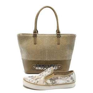 Бежов комплект обувки и чанта - удобство и стил за пролетта и лятото N 10008062 Бежов комплект обувки и чанта - удобство и стил за пролетта и лятото N 10008062