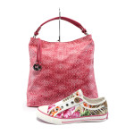 Червен комплект обувки и чанта - удобство и стил за пролетта и есента N 10008077