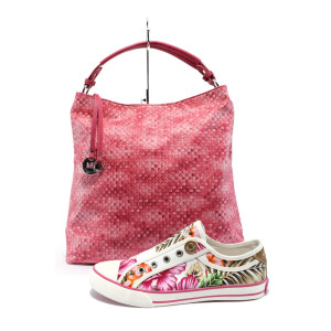 Червен комплект обувки и чанта - удобство и стил за пролетта и есента N 10008077