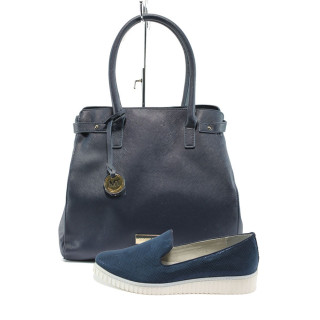 Син комплект обувки и чанта - удобство и стил за пролетта и есента N 10008081