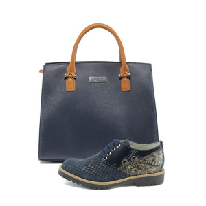 Син комплект обувки и чанта - удобство и стил за пролетта и лятото N 10008146