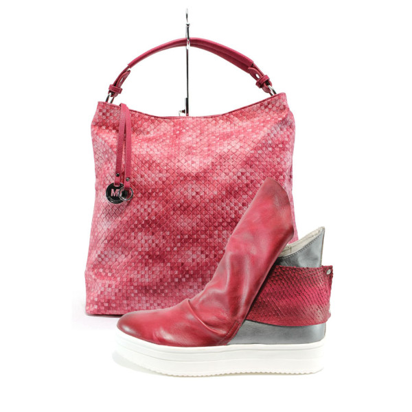 Червен комплект обувки и чанта - удобство и стил за пролетта и лятото N 10008144