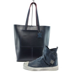 Син комплект обувки и чанта - удобство и стил за пролетта и лятото N 10008276