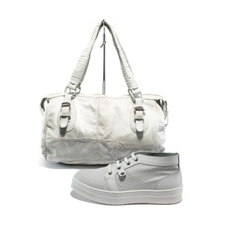 Бял комплект обувки и чанта - удобство и стил за пролетта и лятото N 10008279