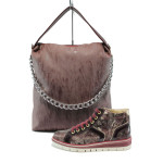 Винен комплект обувки и чанта - удобство и стил за пролетта и есента N 10008282