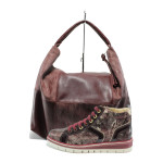 Винен комплект обувки и чанта - удобство и стил за пролетта и есента N 10008284