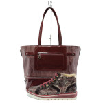Винен комплект обувки и чанта - удобство и стил за пролетта и лятото N 10008291