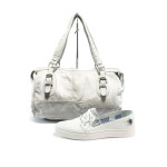 Бял комплект обувки и чанта - удобство и стил за пролетта и лятото N 10008294