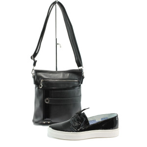 Черен комплект обувки и чанта - удобство и стил за пролетта и лятото N 10008297