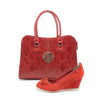 Червен комплект обувки и чанта - удобство и стил за пролетта и лятото N 10008302